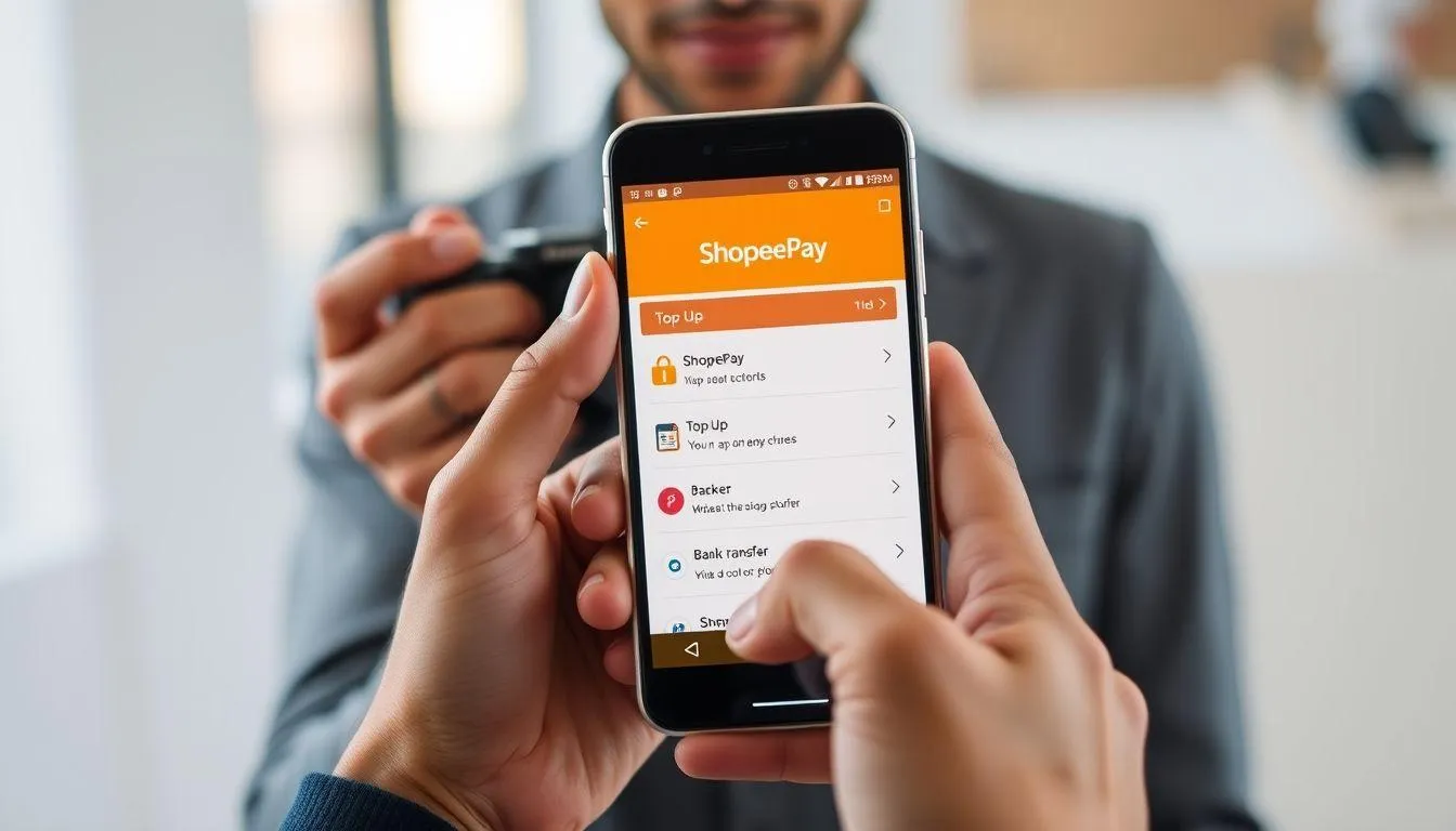 Cara Cek Nomor ShopeePay Melalui Menu Top-Up (c) Ilustrasi AI