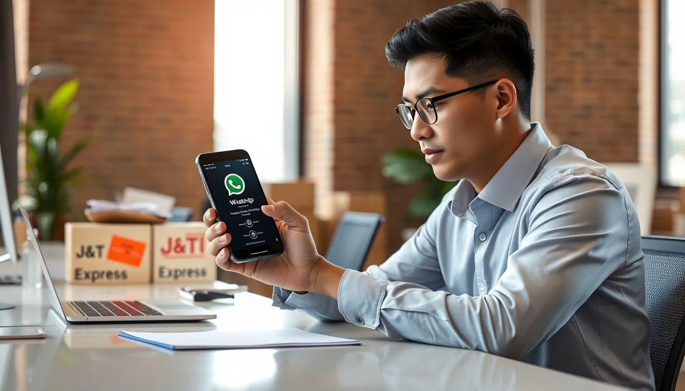 Cara Cek Ongkir J&T Melalui WhatsApp Business (c) Ilustrasi AI