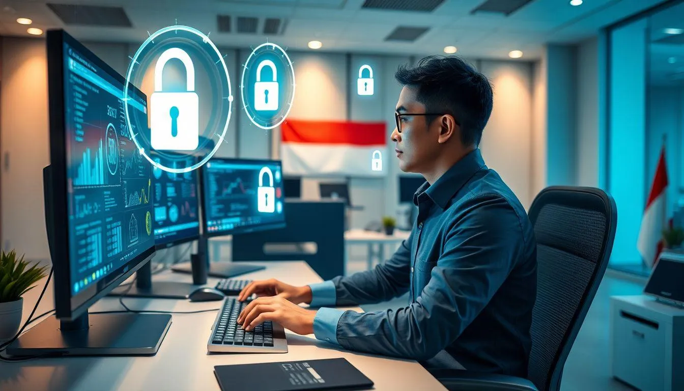 Keamanan dan Privasi Data (c) Ilustrasi AI