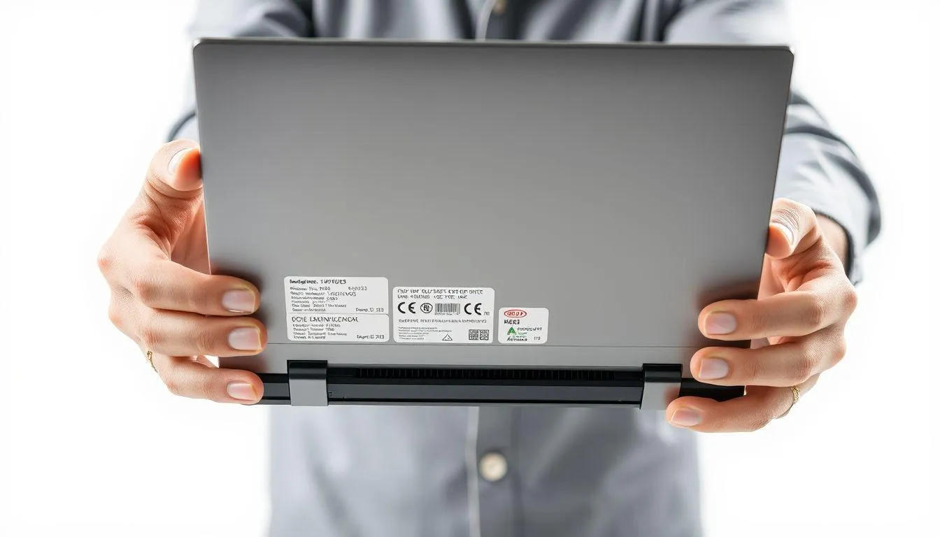 Cara Cek Tipe Laptop Melalui Stiker dan Label Fisik (credit:Image by AI)