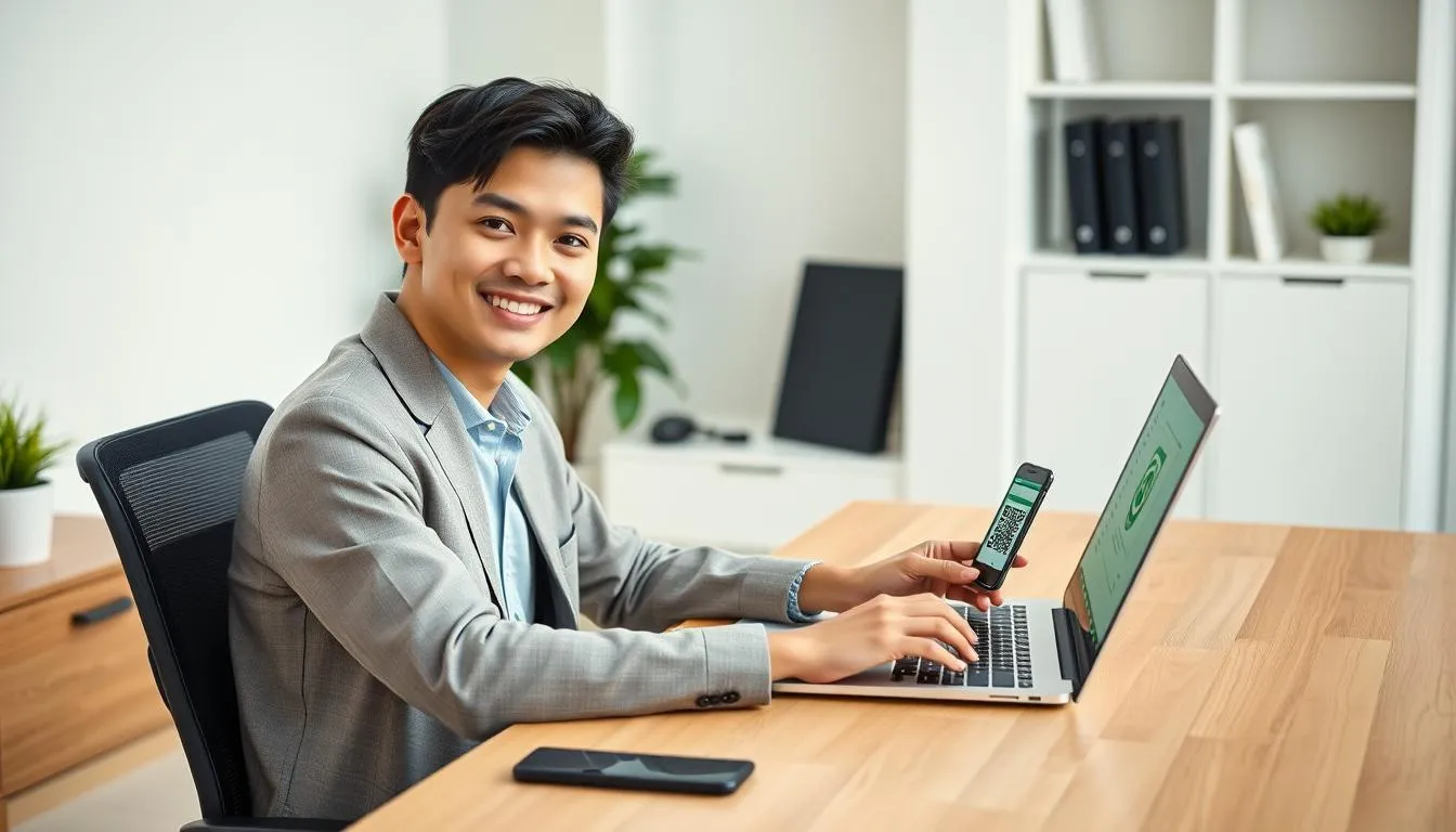 Menggunakan WhatsApp Web untuk Copy Data (credit:Image by AI)