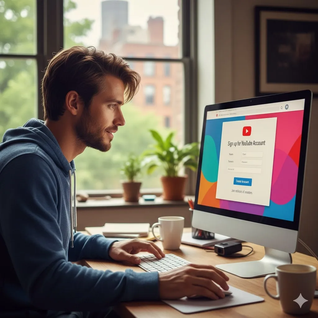 Cara Daftar Akun YouTube Melalui Smartphone (c) Ilustrasi AI