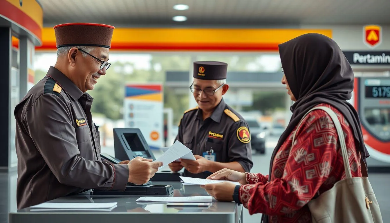Pendaftaran Offline di SPBU (c) Ilustrasi AI