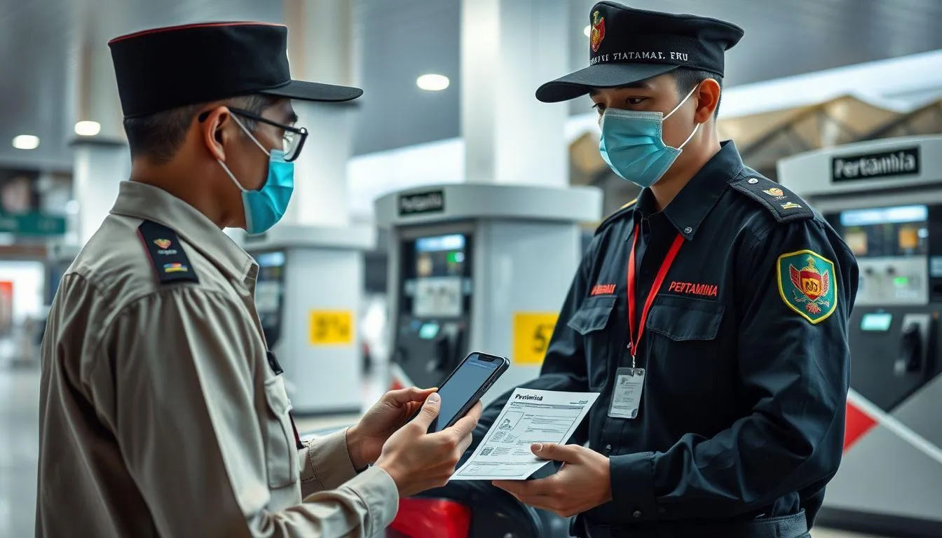 Pendaftaran Offline di SPBU (c) Ilustrasi AI