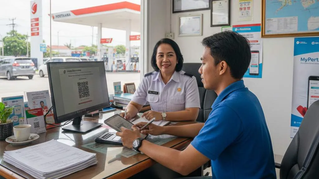 Cara Daftar Barcode Pertamina di SPBU (c) Ilustrasi AI