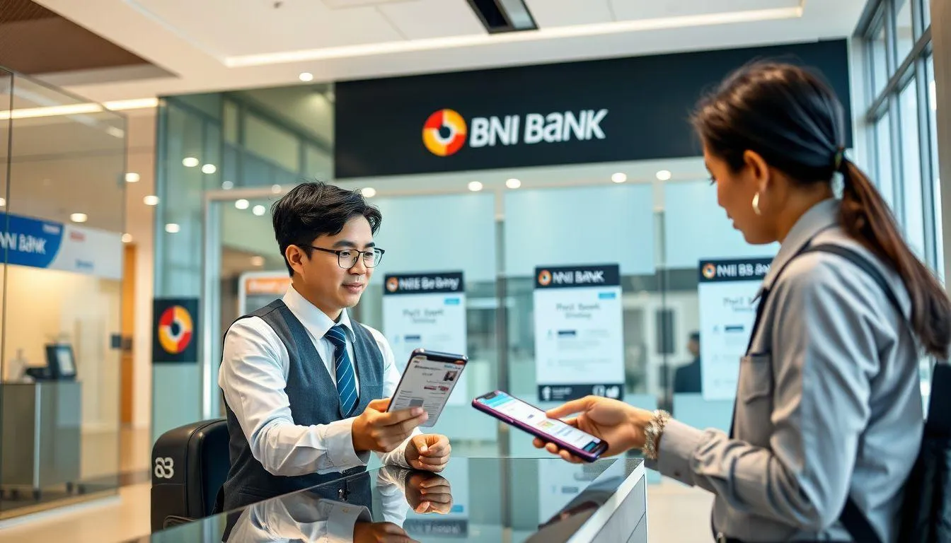 Cara Daftar BNI Mobile Banking Melalui Cabang Bank (c) Ilustrasi AI