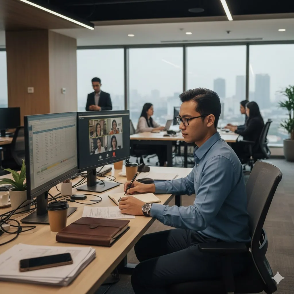 Proses Verifikasi dan Pelatihan Agen (c) Ilustrasi AI