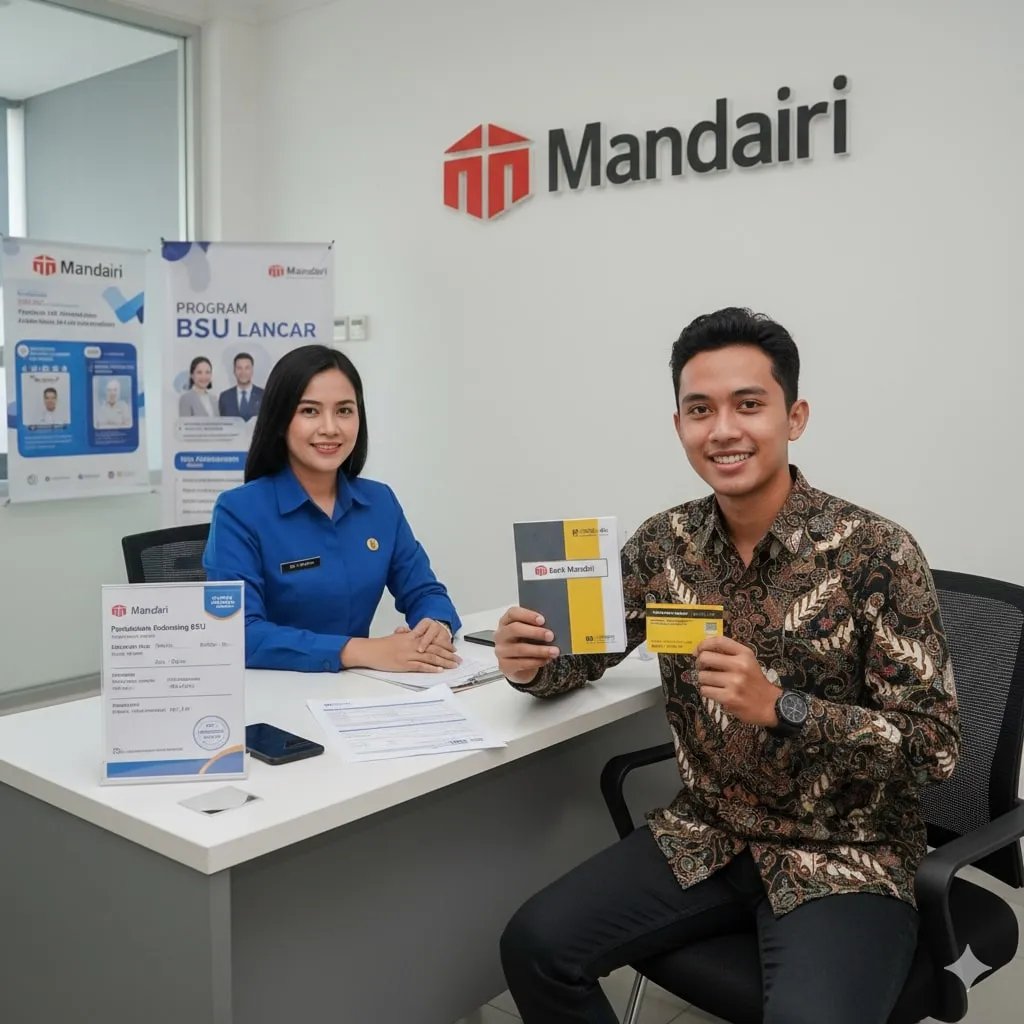 Cara Membuka Rekening Bank Mandiri untuk BSU (c) Ilustrasi AI