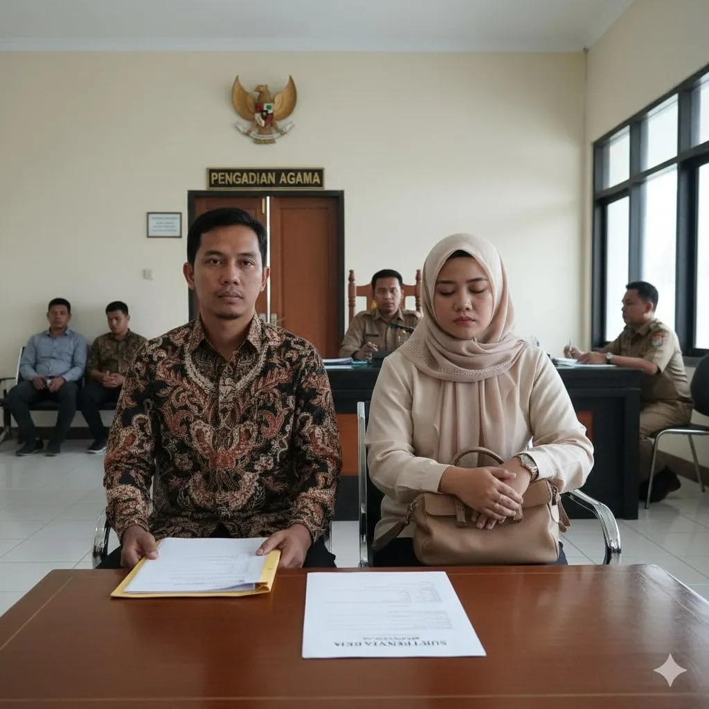 Pendaftaran Online Melalui E-Court (c) Ilustrasi AI