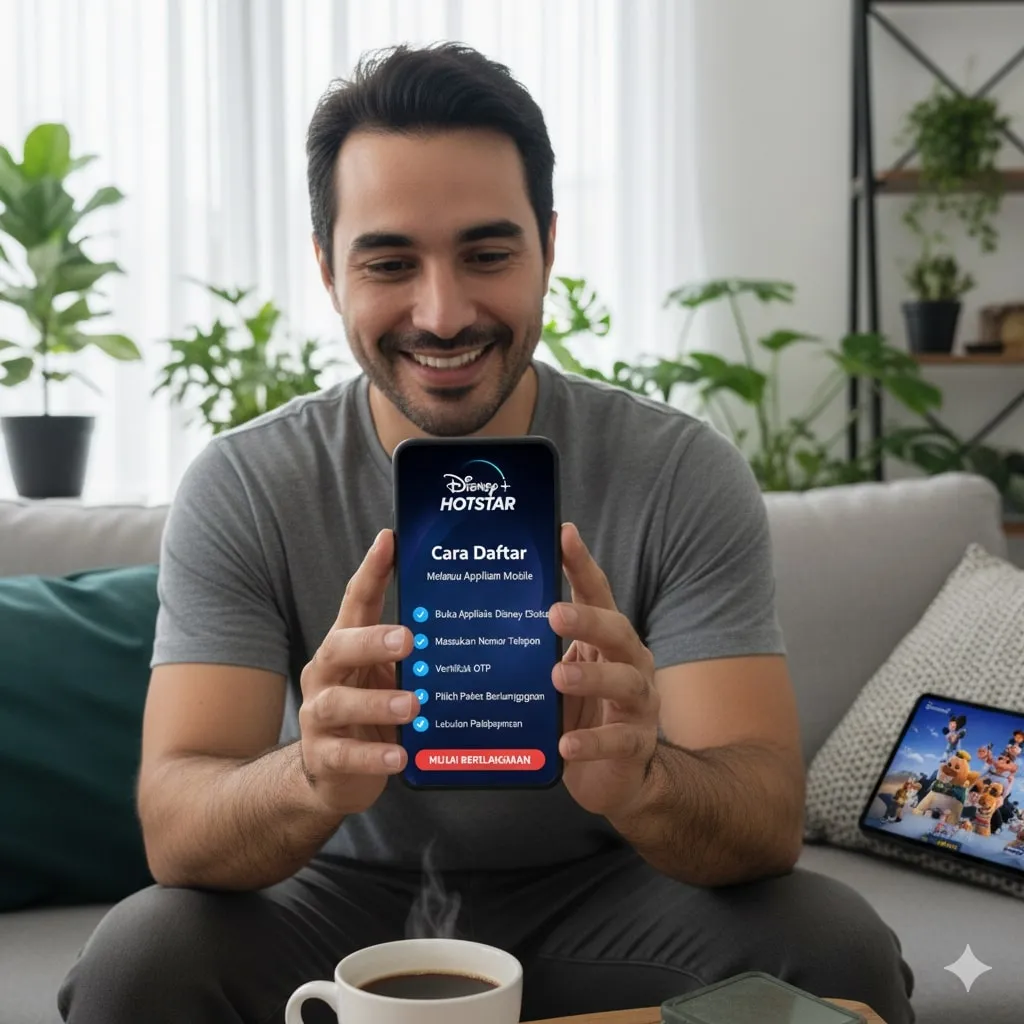 Cara Daftar Disney+ Hotstar Melalui Aplikasi Mobile (c) Ilustrasi AI