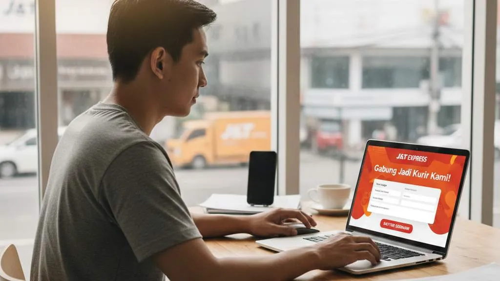 Cara Daftar Kurir J&T Secara Online (c) Ilustrasi AI