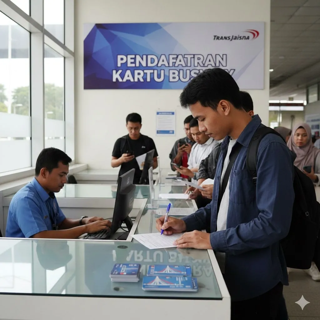 Lokasi Pengambilan dan Proses Verifikasi Kartu (c) Ilustrasi AI