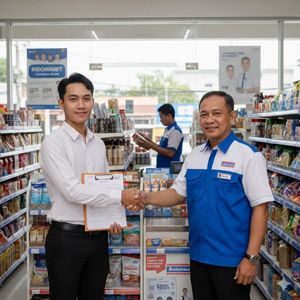 Cara Daftar Kerja di Indomaret Secara Offline (c) Ilustrasi AI