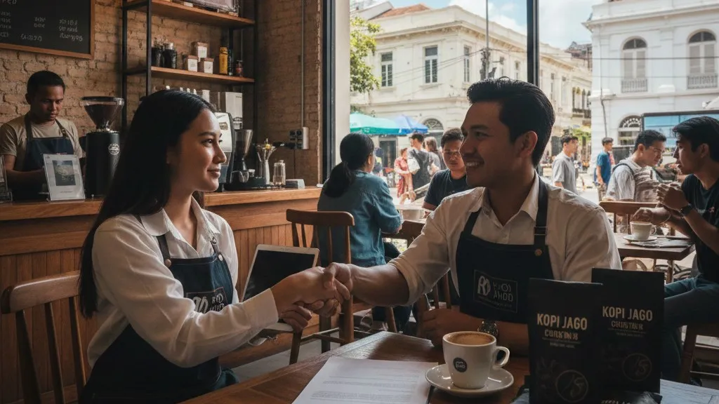 Syarat dan Persyaratan Menjadi Mitra Kopi Jago (c) Ilustrasi AI