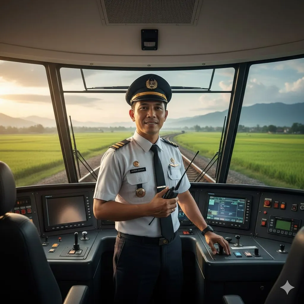 Gaji dan Tunjangan Masinis Kereta Api (c) Ilustrasi AI