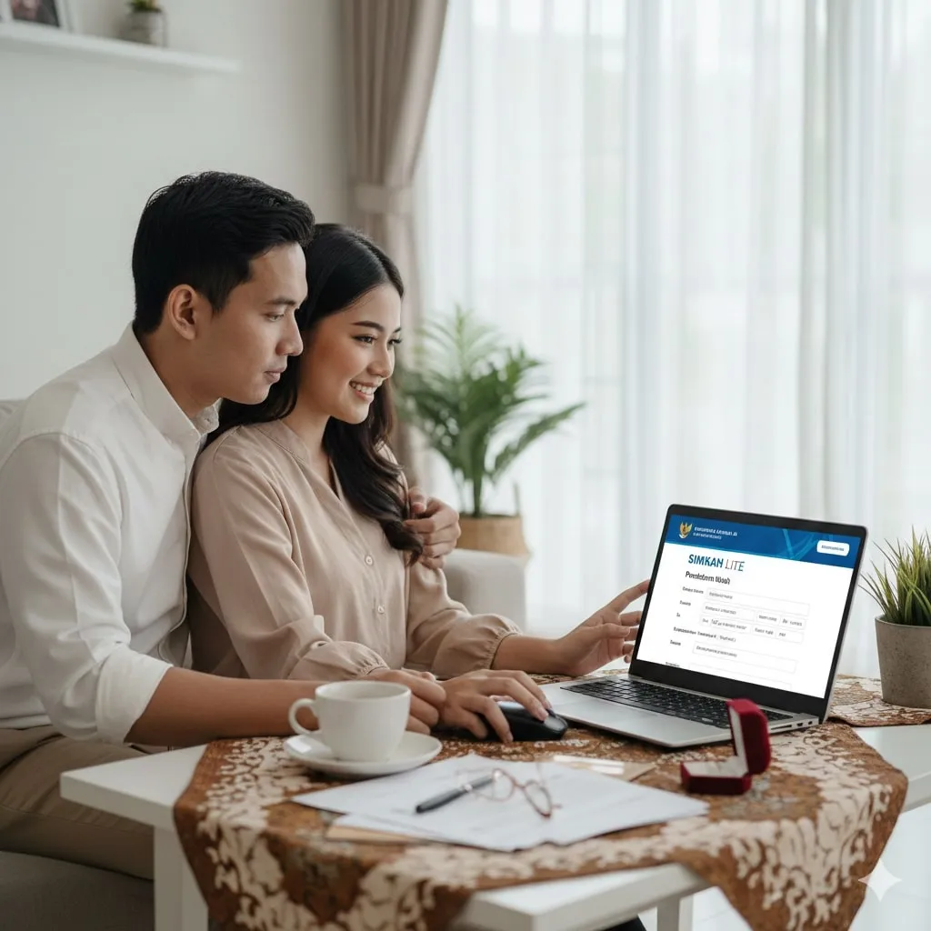 Proses Pendaftaran Nikah Online Melalui Simkah (c) Ilustrasi AI