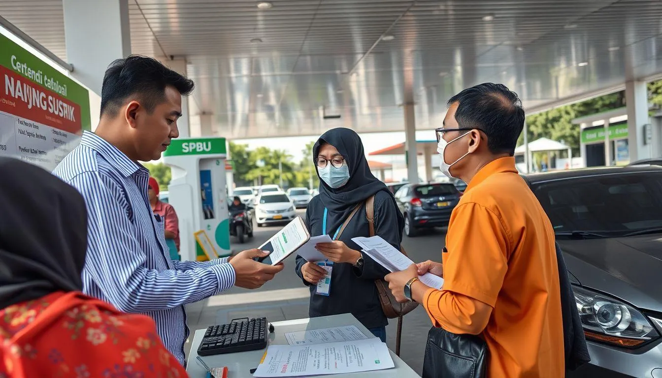 Pendaftaran Langsung di SPBU (c) Ilustrasi AI