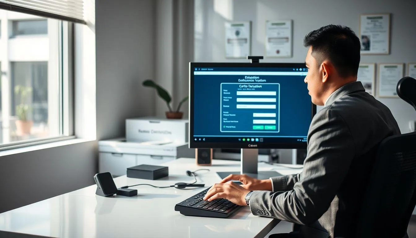 Verifikasi dan Validasi Data Sertifikasi (c) Ilustrasi AI