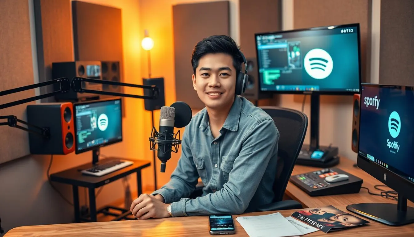 Membuat dan Monetisasi Podcast di Spotify (c) Ilustrasi AI