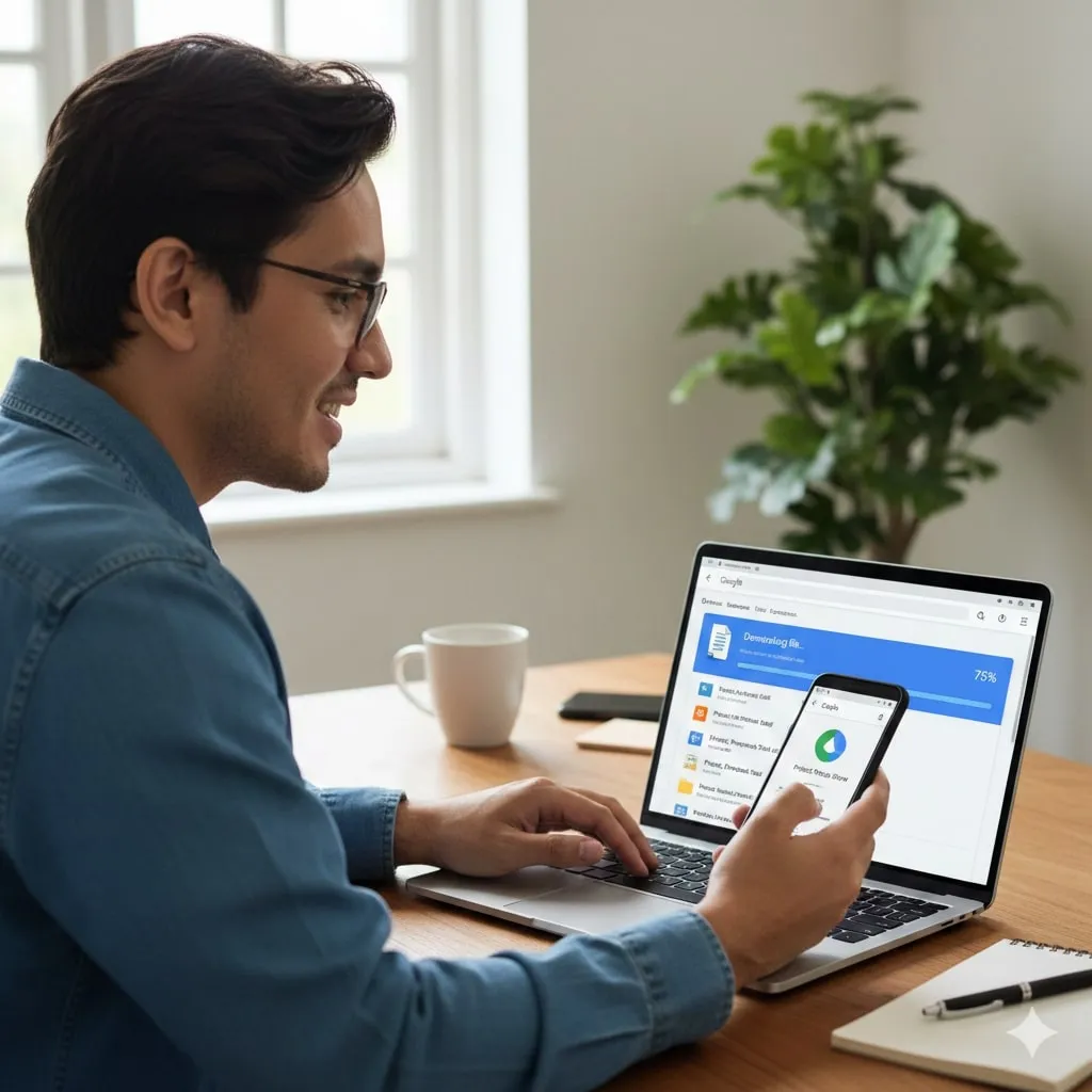 Cara Download File Individual di Google Drive (c) Ilustrasi AI