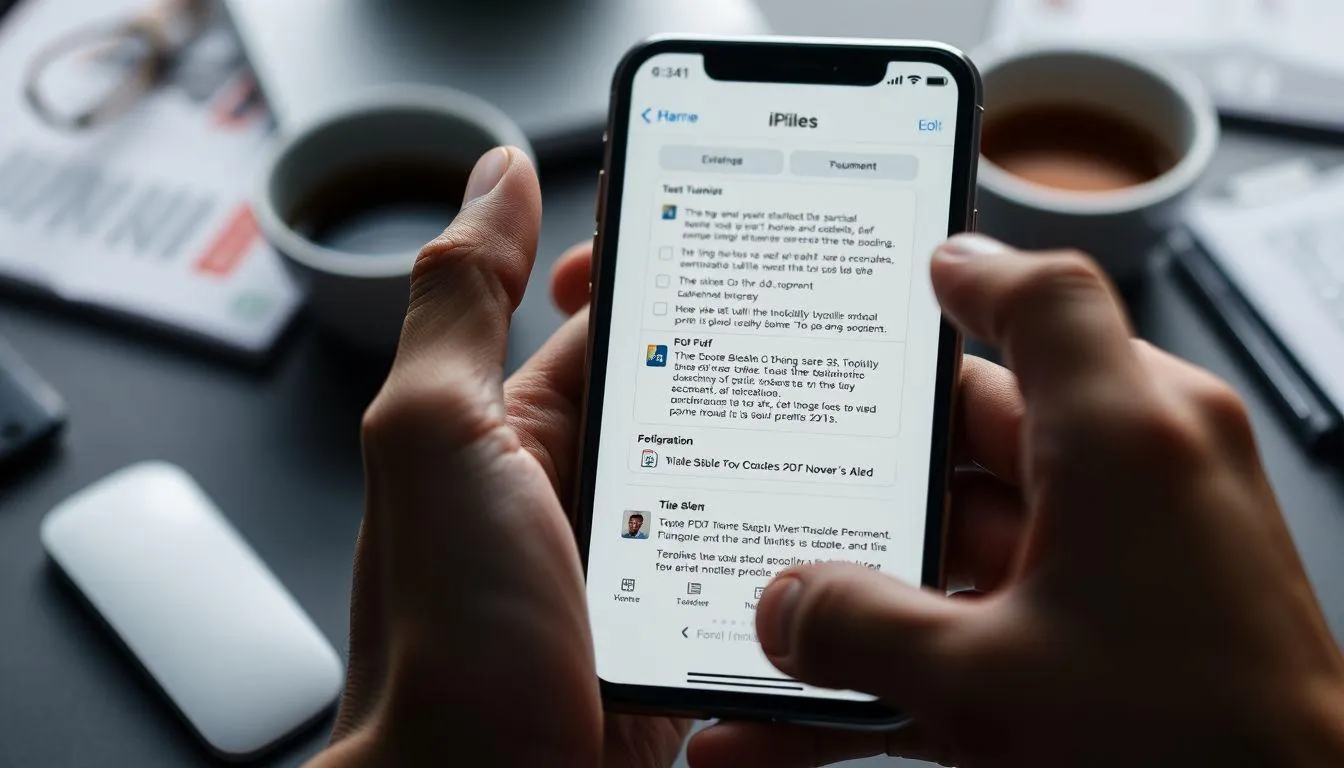 Cara Edit PDF di HP dengan Files (iPhone) (c) Ilustrasi AI