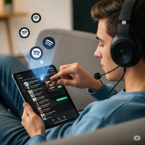 Cara Mengedit Playlist Spotify (c) Ilustrasi AI