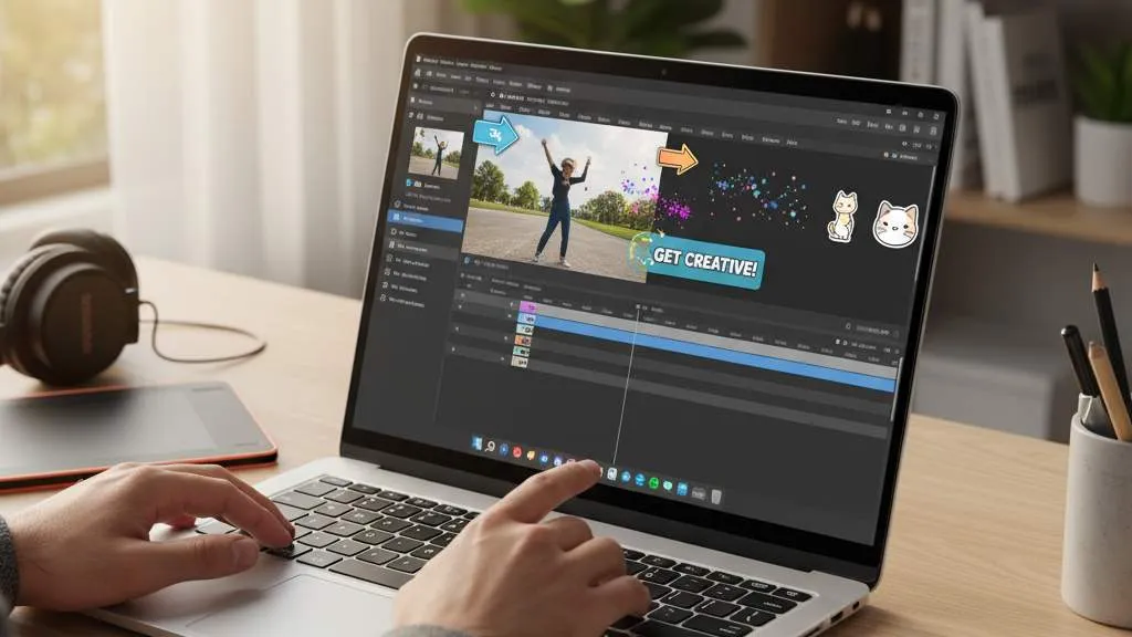 Menambahkan Elemen Visual dan Audio (c) Ilustrasi AI