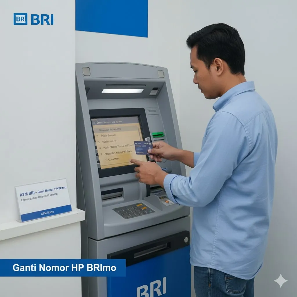 Cara Ganti Nomor HP BRImo Melalui ATM BRI (c) Ilustrasi AI