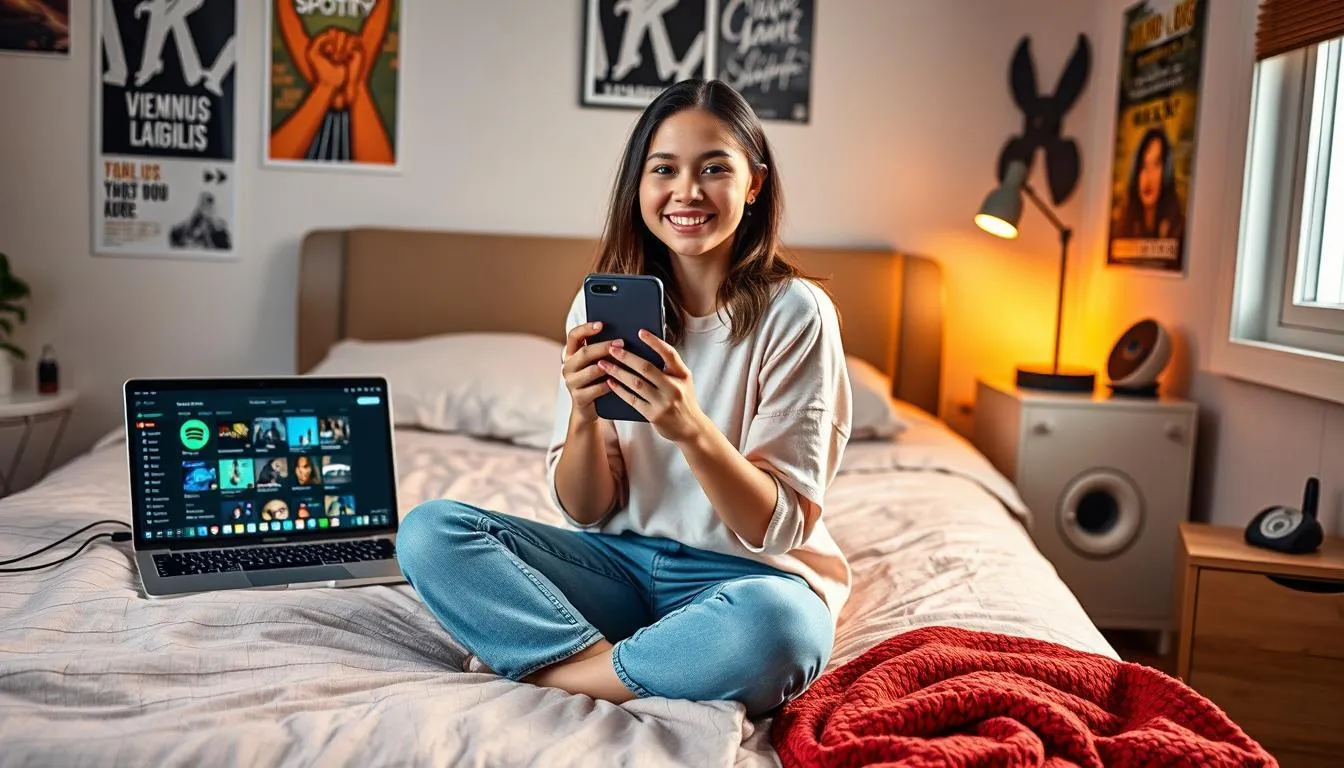 Mendengarkan Musik Offline di Spotify (c) Ilustrasi AI