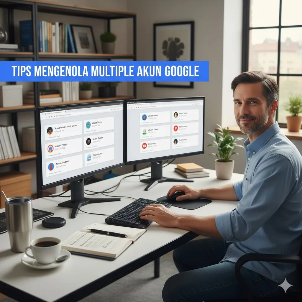 Tips Mengelola Multiple Akun Google (c) Ilustrasi AI