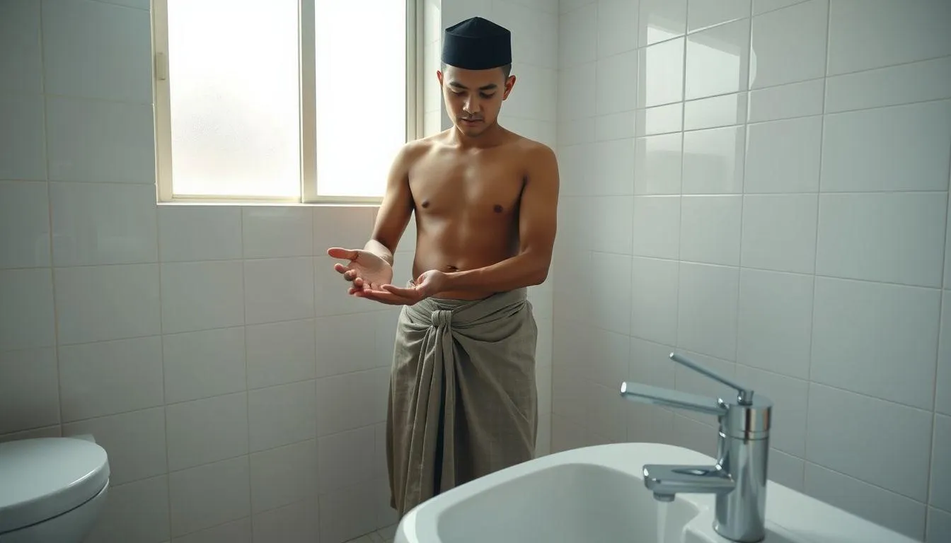 8 Cara Mandi Wajib Pria yang Benar Sesuai Sunnah (c) Ilustrasi AI