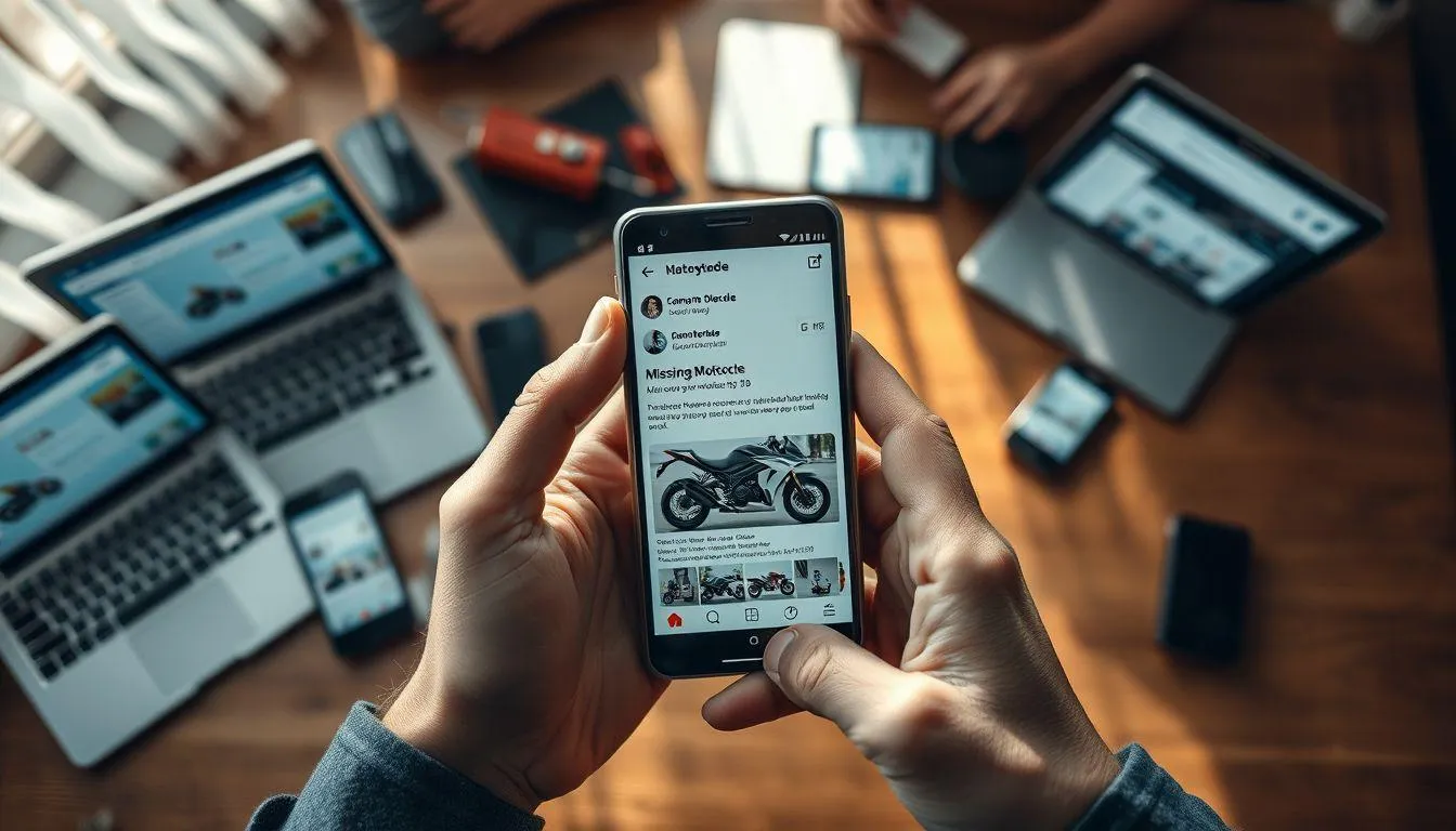 Strategi Pelacakan Motor Hilang Melalui Media Sosial (c) Ilustrasi AI
