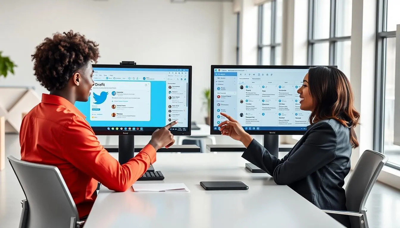 Perbedaan Draft dan Tweet Terjadwal (c) Ilustrasi AI