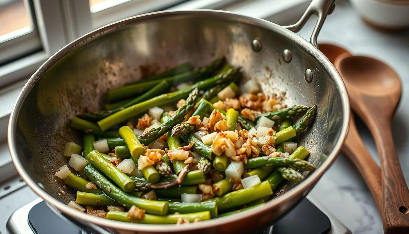 Cara Memasak Asparagus dengan Metode Menumis (c) Ilustrasi AI