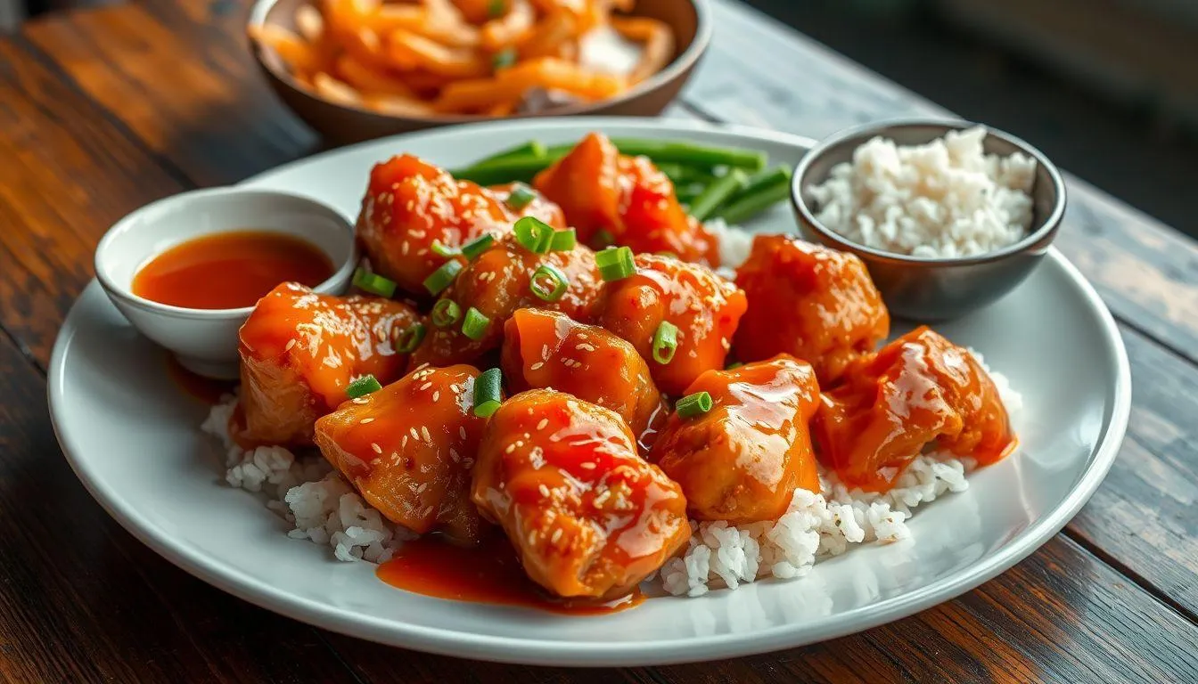 Penyajian dan Penyimpanan Ayam Asam Manis (c) Ilustrasi AI