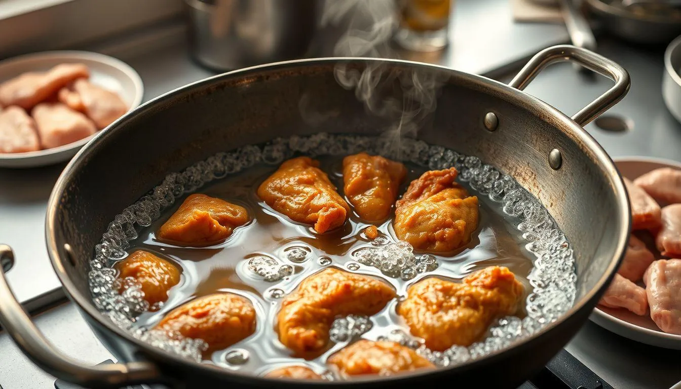 Teknik Menggoreng Ayam yang Benar (c) Ilustrasi AI