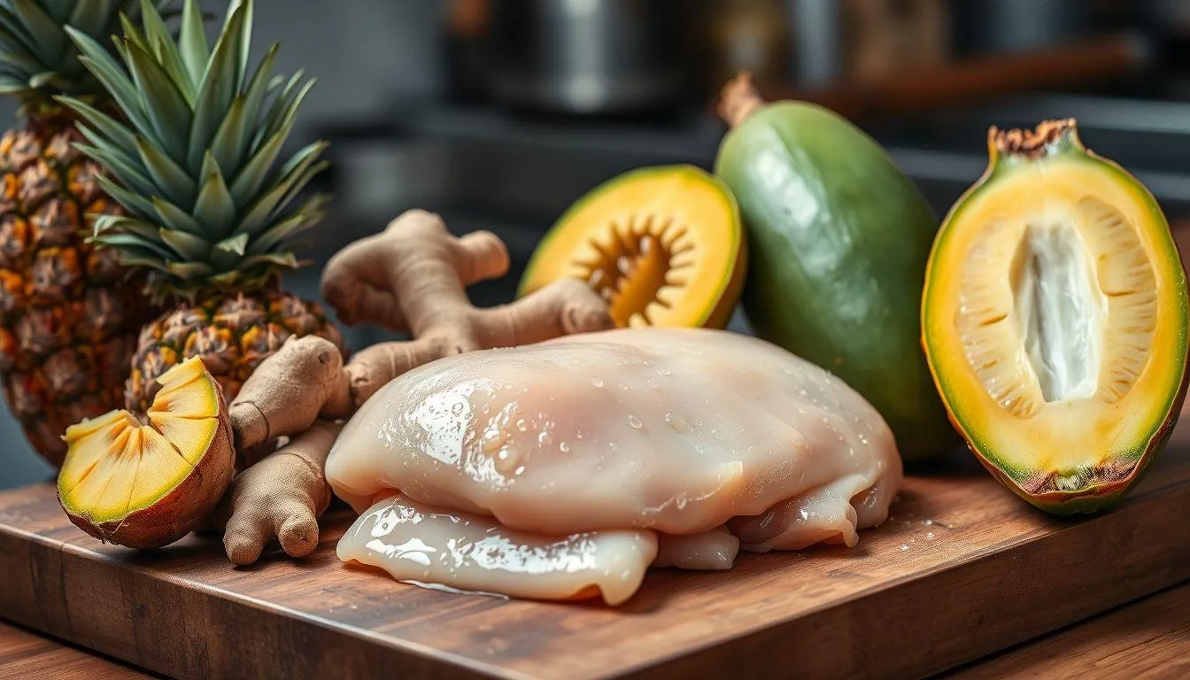 Bahan Alami Pengempuk Ayam Jago (c) Ilustrasi AI