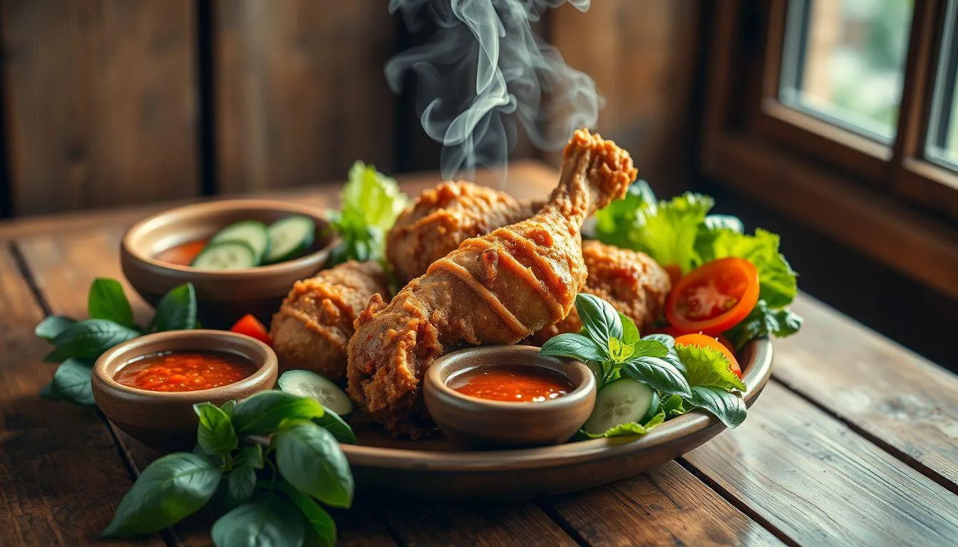 Cara Penyajian dan Pelengkap Ayam Kalasan (c) Ilustrasi AI