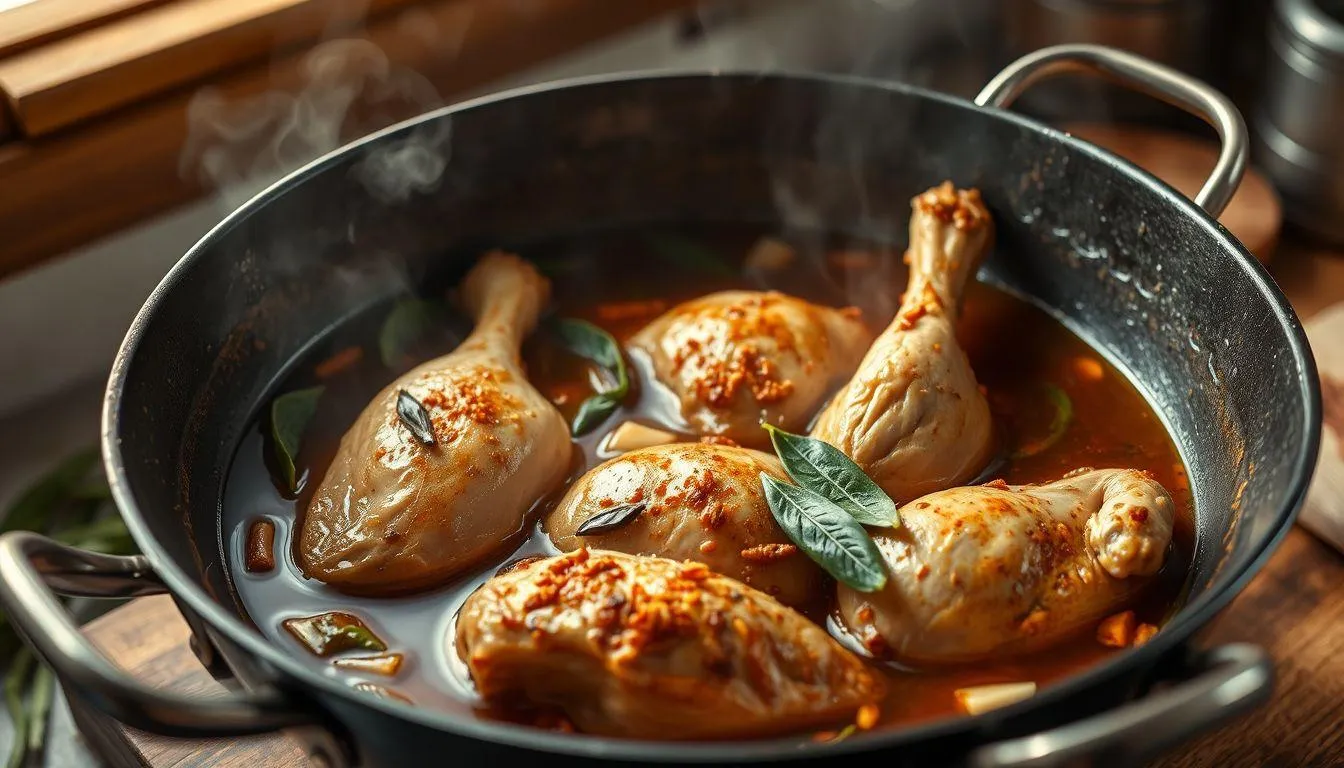 Teknik Mengungkep Ayam Sebelum Dipanggang (c) Ilustrasi AI