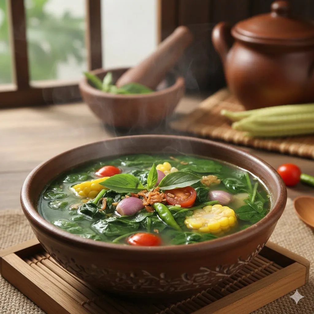 Resep Sayur Bening Bayam Sederhana (c) Ilustrasi AI