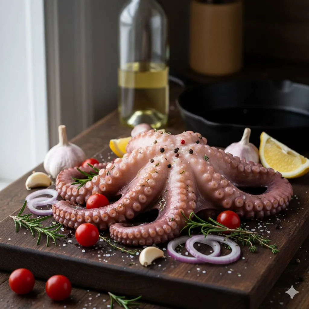 Teknik Melunakkan Daging Gurita (c) Ilustrasi AI