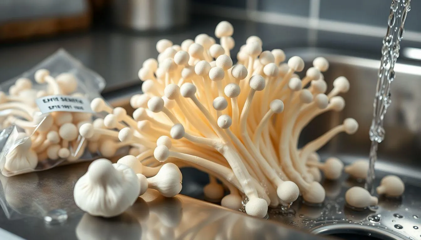 Cara Memilih dan Membersihkan Jamur Enoki yang Benar (c) Ilustrasi AI