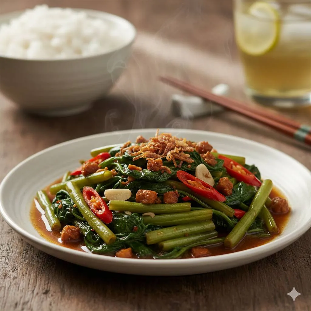 Persiapan Kangkung Sebelum Dimasak (c) Ilustrasi AI