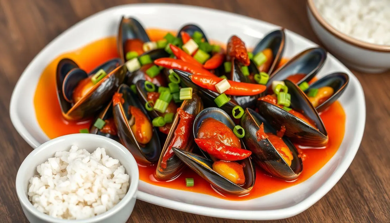 Penyajian dan Pelengkap Kerang Hijau Pedas Manis (c) Ilustrasi AI