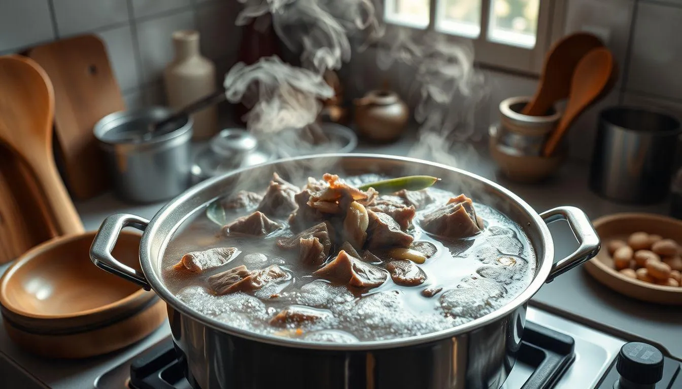 Teknik Perebusan Kikil yang Benar (c) Ilustrasi AI