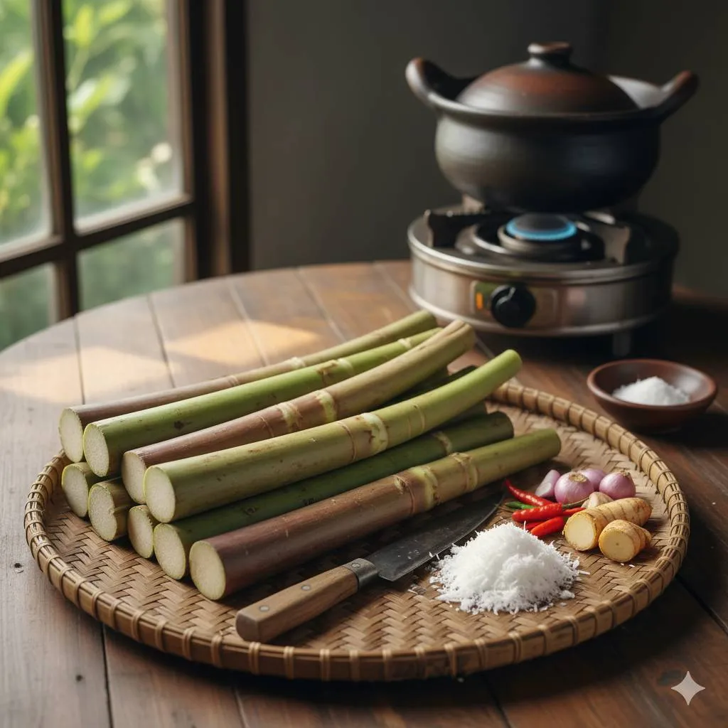 Persiapan Awal Sebelum Mengolah Lompong (c) Ilustrasi AI