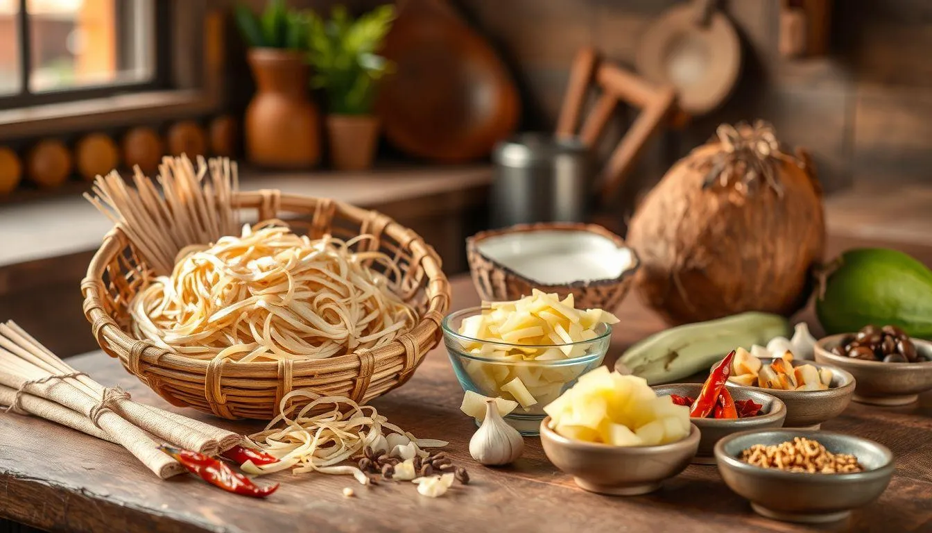Bahan-Bahan untuk Memasak Mie Gomak (c) Ilustrasi AI