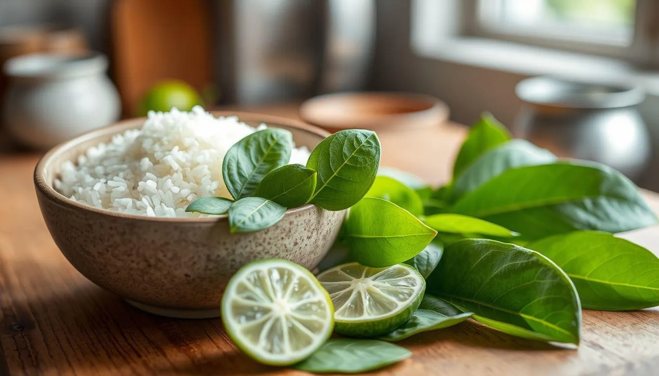 Bahan-Bahan yang Dibutuhkan untuk Memasak Nasi Daun Jeruk (c) Ilustrasi AI