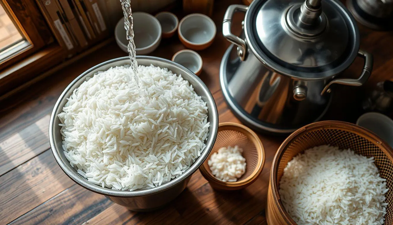 Langkah-Langkah Cara Memasak Nasi dengan Disiram (c) Ilustrasi AI