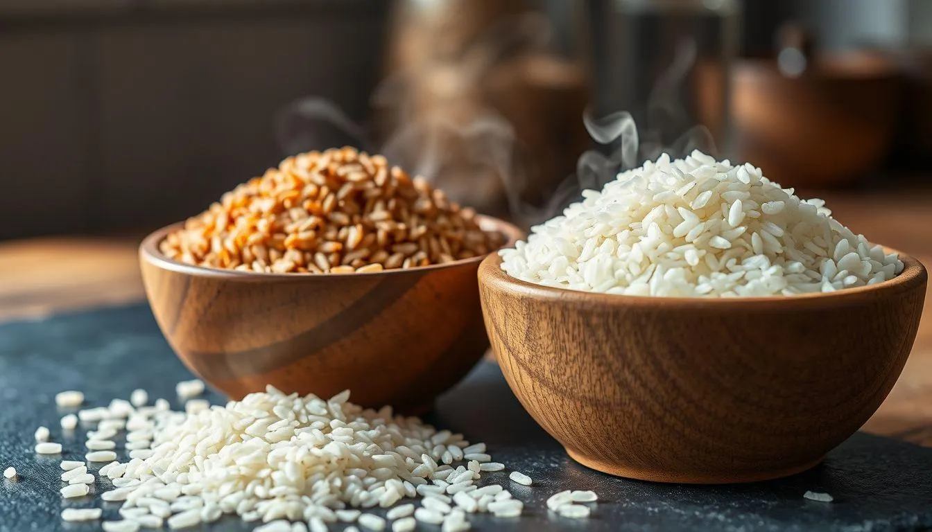 Perbedaan Beras Merah dan Beras Putih (c) Ilustrasi AI